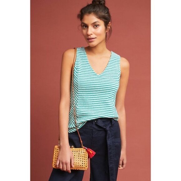 Anthropologie Maeve Franconia Striped Tank Size Small - Picture 1 of 6